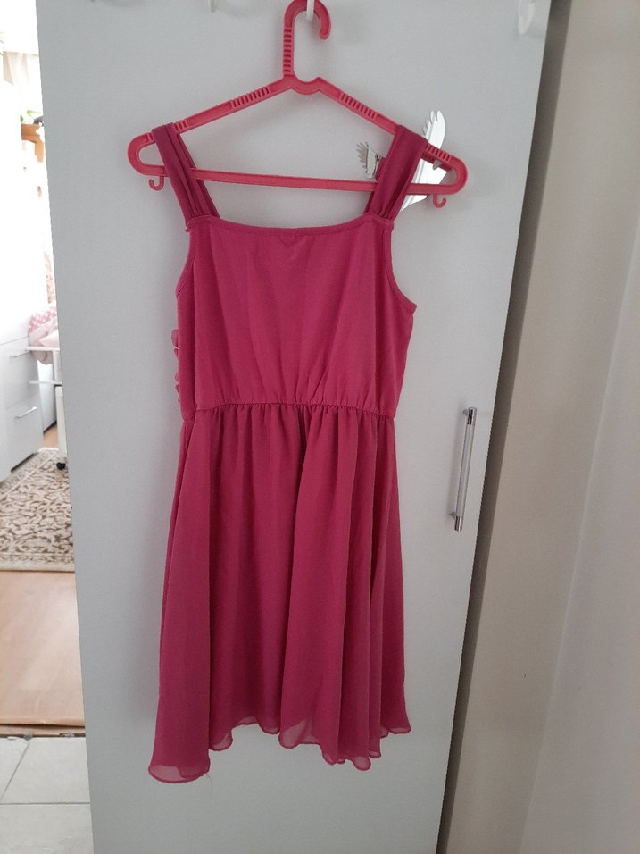 Pembe Fırfırlı Elbise - Görsel 2