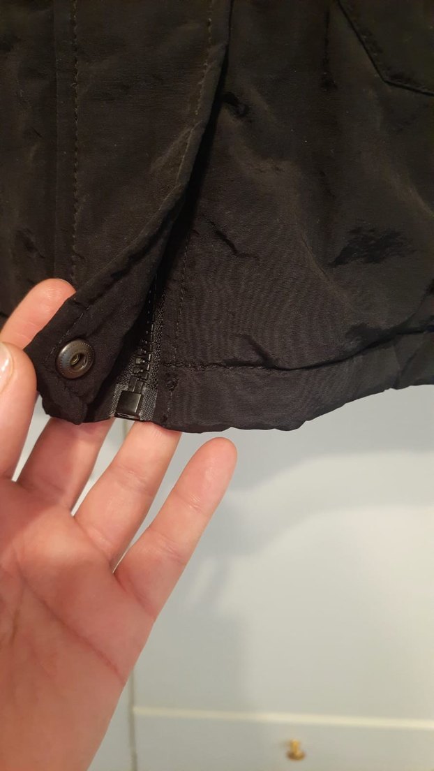 Düğmeli Siyah Midi Street Wear Kadın parka - Görsel 4