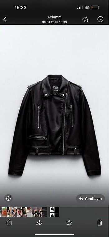 Zara Biker suni deri ceket