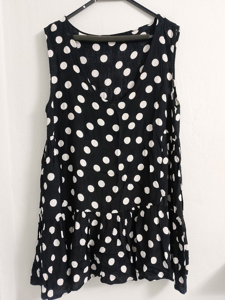 Puantiye Desenli Siyah Hamile Midi Etek - Görsel 3