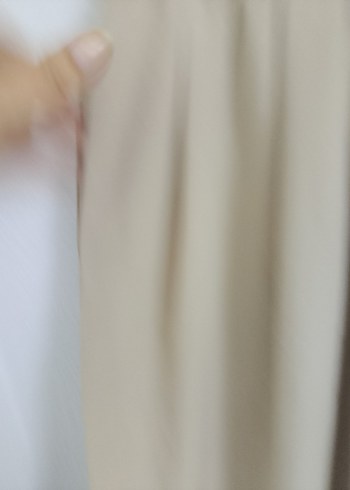 m Beden ten rengi Renk Bej Piliseli Kadın Keten Pantolon