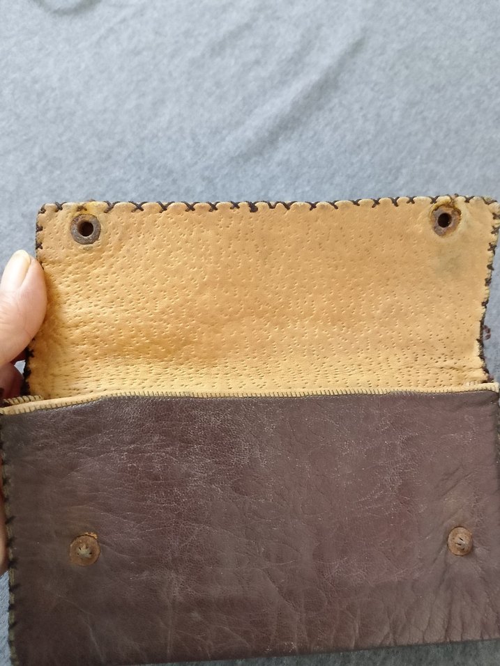 Deri Kadın Cüzdanı, çit citli Kahverengi - Görsel 5