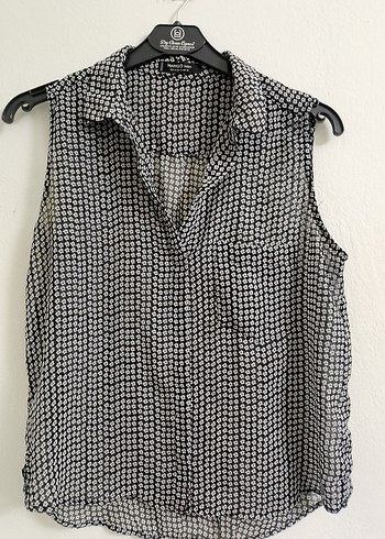 Gri Desenli Düğmeli Kolsuz Gömlek - Görsel 2