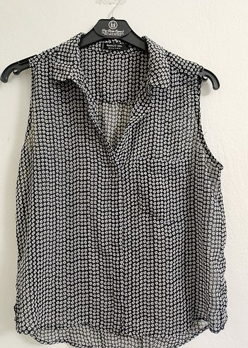 Gri Desenli Düğmeli Kolsuz Gömlek - Görsel 7