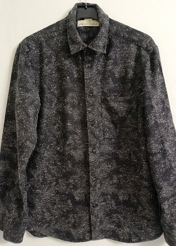 Gri Düğmeli Erkek Uzun Kollu Gömlek - Görsel 2