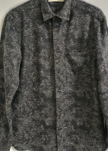 Gri Düğmeli Erkek Uzun Kollu Gömlek - Görsel 3