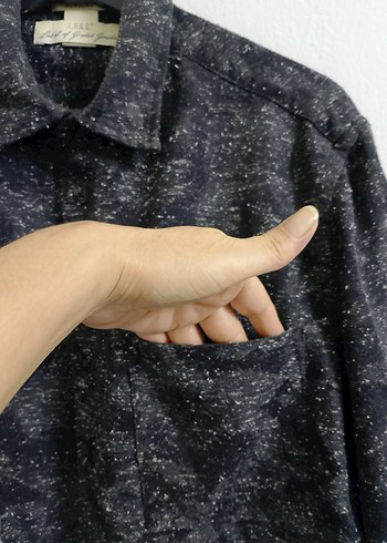 Gri Düğmeli Erkek Uzun Kollu Gömlek - Görsel 5