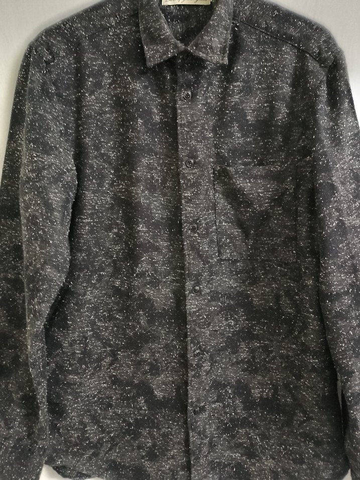 Gri Düğmeli Erkek Uzun Kollu Gömlek - Görsel 3