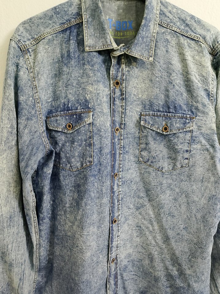 Gri Mavi Denim Erkek Gömlek - Görsel 3