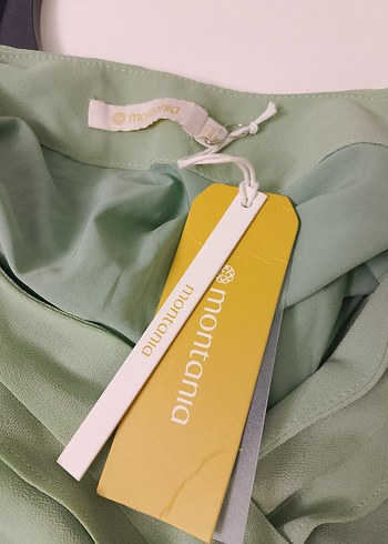 Yeşil Uzun Fırfırlı V Yaka Elbise - Görsel 8