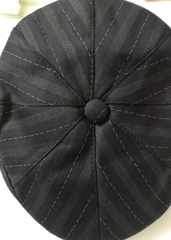 Düğmeli Siyah Denim Kadın Şapka - Görsel 7