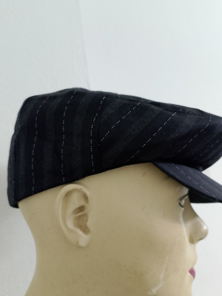 Düğmeli Siyah Denim Kadın Şapka - Görsel 3