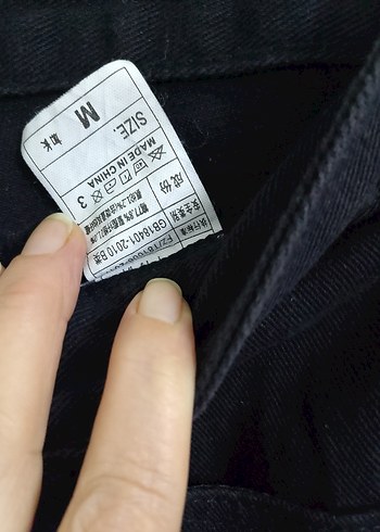 Siyah Bol Kesim Midi Kot Pantolon - Görsel 3