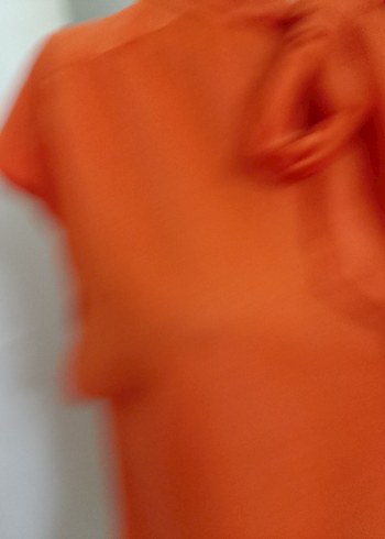 Kırmızı Drapeli Yüksek Yakalı Kadın Bluz - Görsel 5