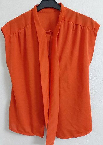 Kırmızı Drapeli Yüksek Yakalı Kadın Bluz - Görsel 8