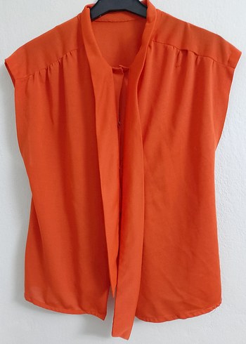 Kırmızı Drapeli Yüksek Yakalı Kadın Bluz - Görsel 7