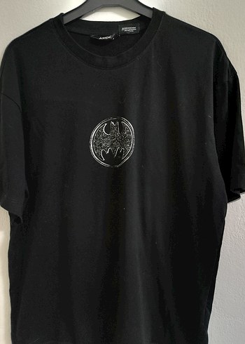 Siyah Baskılı Gevşek Kesim Erkek Tişört - Görsel 4