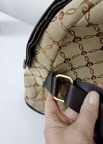 Bej Baskılı Süet Kadın Sırt Çantası - Görsel 8