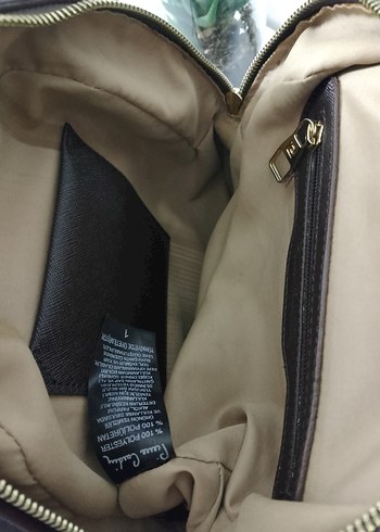 Bej Baskılı Süet Kadın Sırt Çantası - Görsel 15