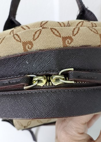 Bej Baskılı Süet Kadın Sırt Çantası - Görsel 18