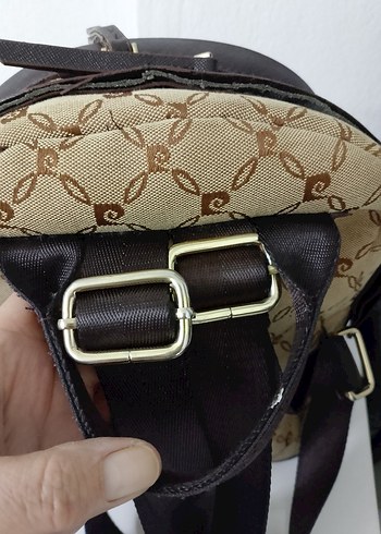 Bej Baskılı Süet Kadın Sırt Çantası - Görsel 9