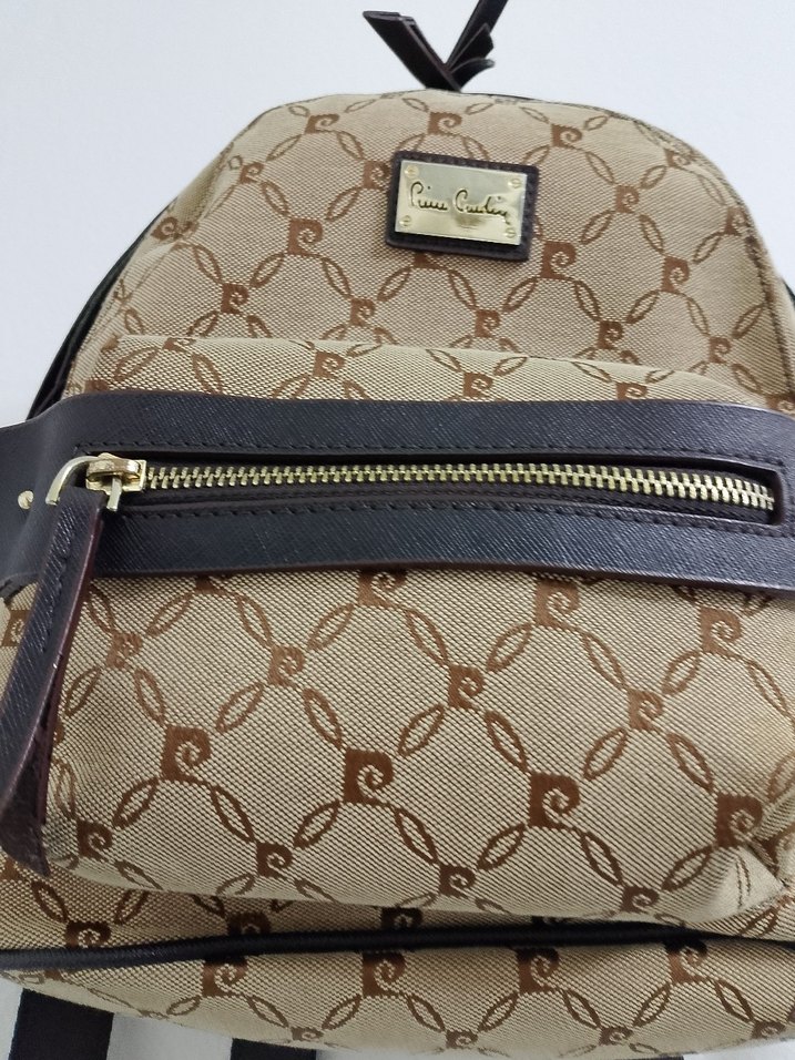 Bej Baskılı Süet Kadın Sırt Çantası - Görsel 4