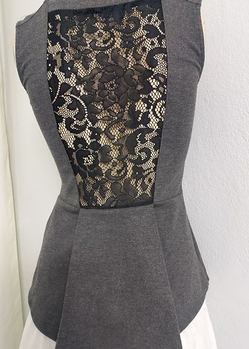 Gri V Yaka Kolsuz Kadın Triko buluz - Görsel 5