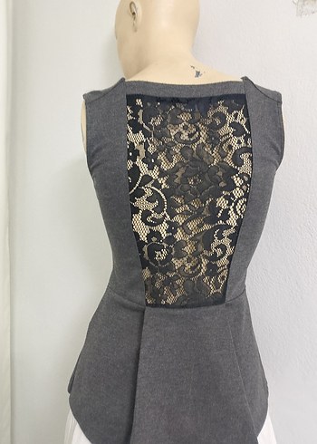 Gri V Yaka Kolsuz Kadın Triko buluz - Görsel 9