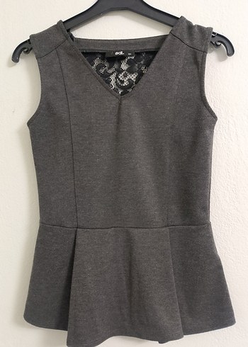 Gri V Yaka Kolsuz Kadın Triko buluz - Görsel 6