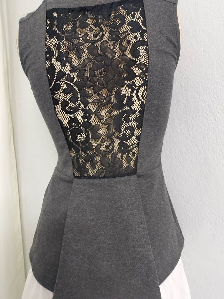 Gri V Yaka Kolsuz Kadın Triko buluz - Görsel 5