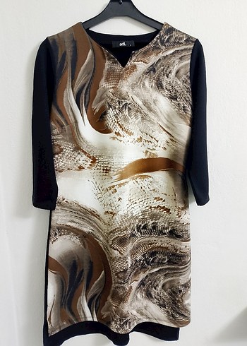 Kahverengi Yılan Desenli Hamile Tunik - Görsel 7