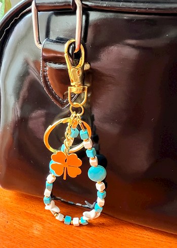 Boncuklu Turkuaz Bohem Anahtarlık - Görsel 2