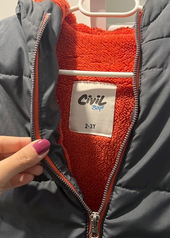 Civil Gri Fermuarlı Erkek Çocuk Mont
