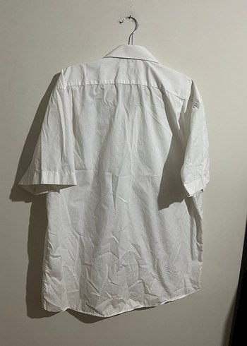 Erkek Beyaz Keten Gömlek Kısa Kollu - Görsel 4