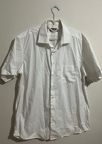 Erkek Beyaz Keten Gömlek Kısa Kollu - Görsel 7