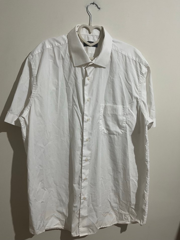 Erkek Beyaz Keten Gömlek Kısa Kollu - Görsel 5