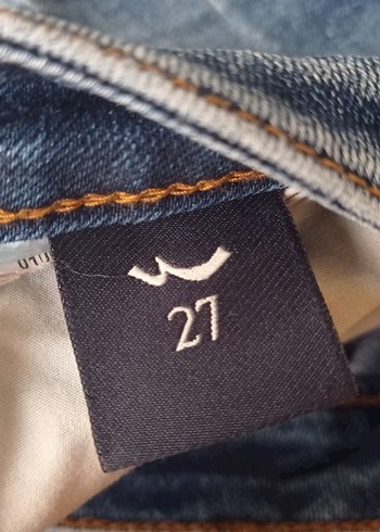 Kadın Mavi Bol Kesim Kot Pantolon - Görsel 8