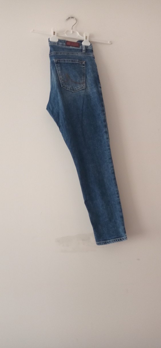 Kadın Mavi Bol Kesim Kot Pantolon - Görsel 2