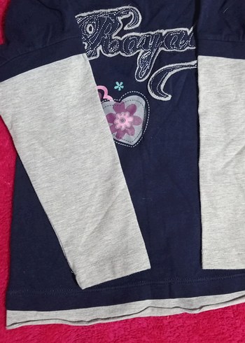 4 Yaş Beden gri Renk Kız Çocuk Uzun Kollu Baskılı Pijama Takımı