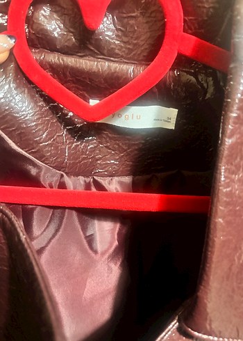 Beyoğlu parlak bordo ceket - Görsel 3