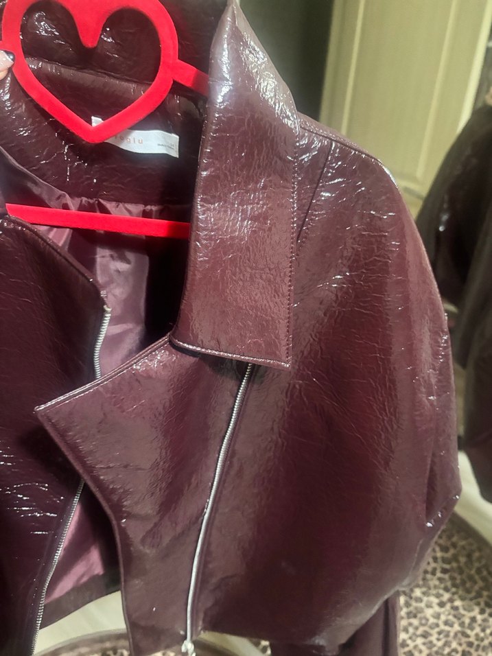 Beyoğlu parlak bordo ceket - Görsel 4