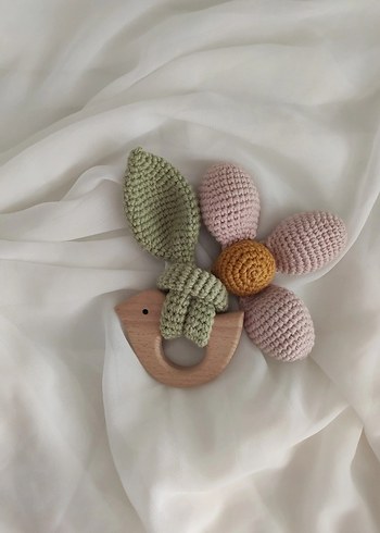 Pembe Pastel Diş Kaşıyıcı ve Emzik Askısı - Görsel 2