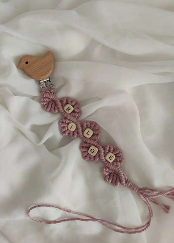 Pembe Pastel Diş Kaşıyıcı ve Emzik Askısı - Görsel 3