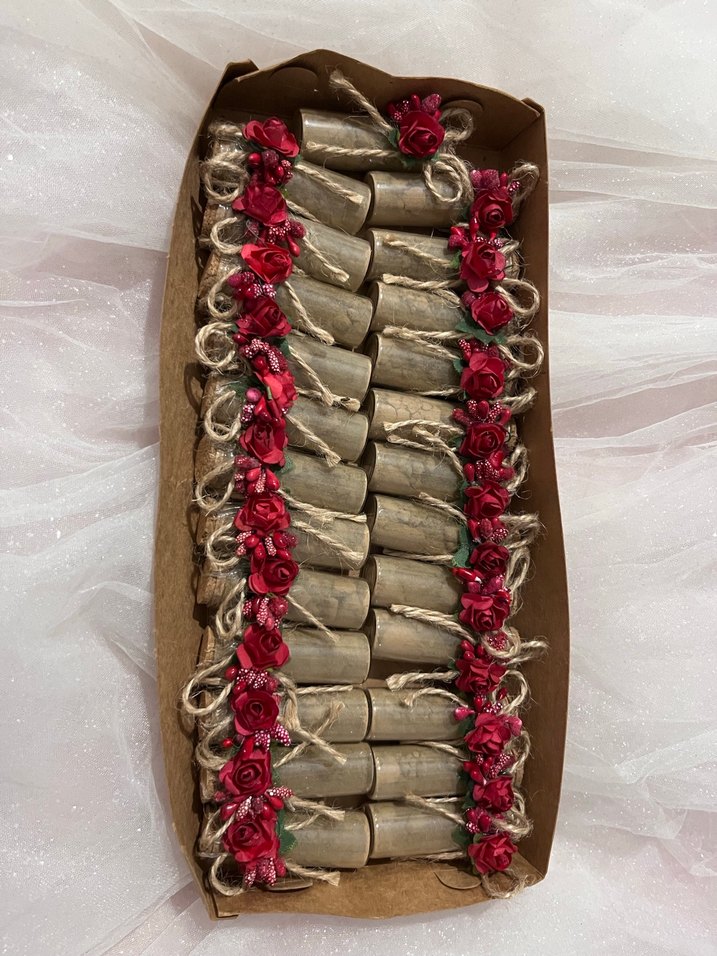 Kırmız Güllü cam kınalık  Hediye Süsleri - Görsel 4