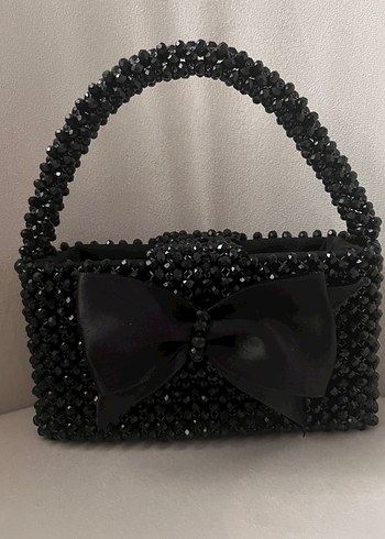 Siyah Boncuklu Kadın Çanta - Görsel 3