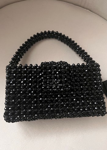 Siyah Boncuklu Kadın Çanta - Görsel 4