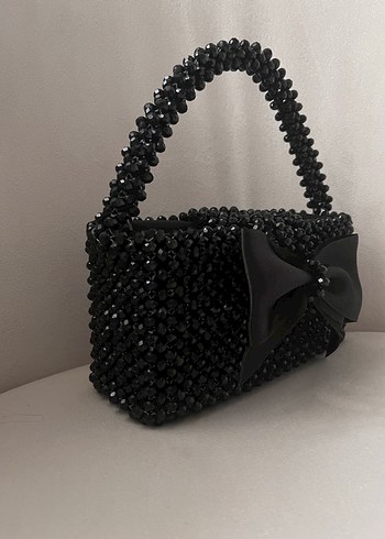 Siyah Boncuklu Kadın Çanta - Görsel 5