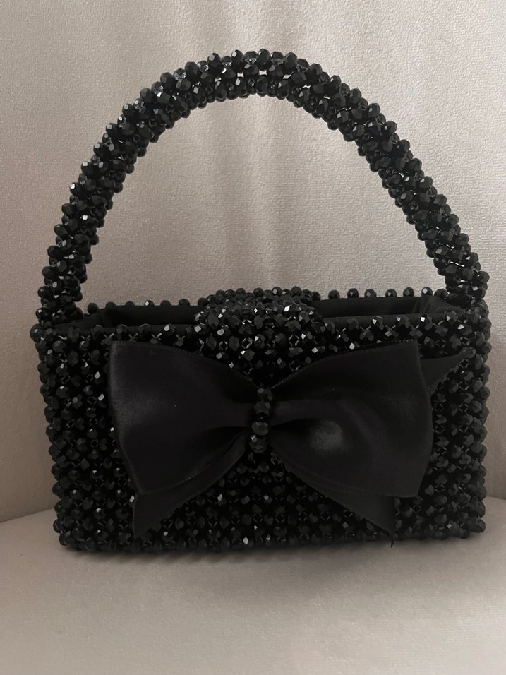 Siyah Boncuklu Kadın Çanta - Görsel 3