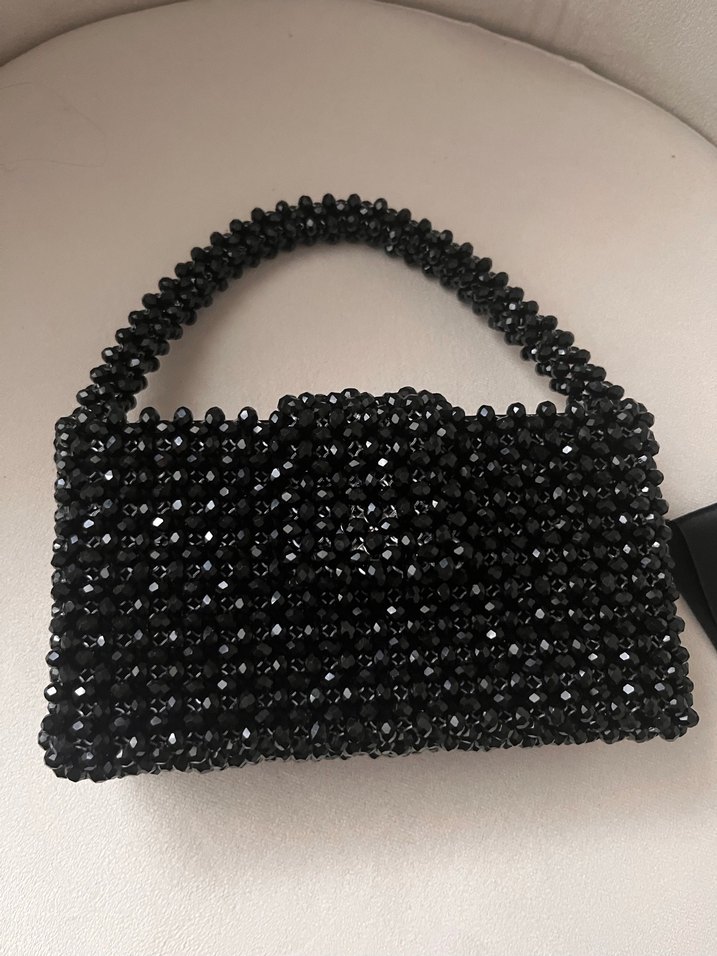 Siyah Boncuklu Kadın Çanta - Görsel 4