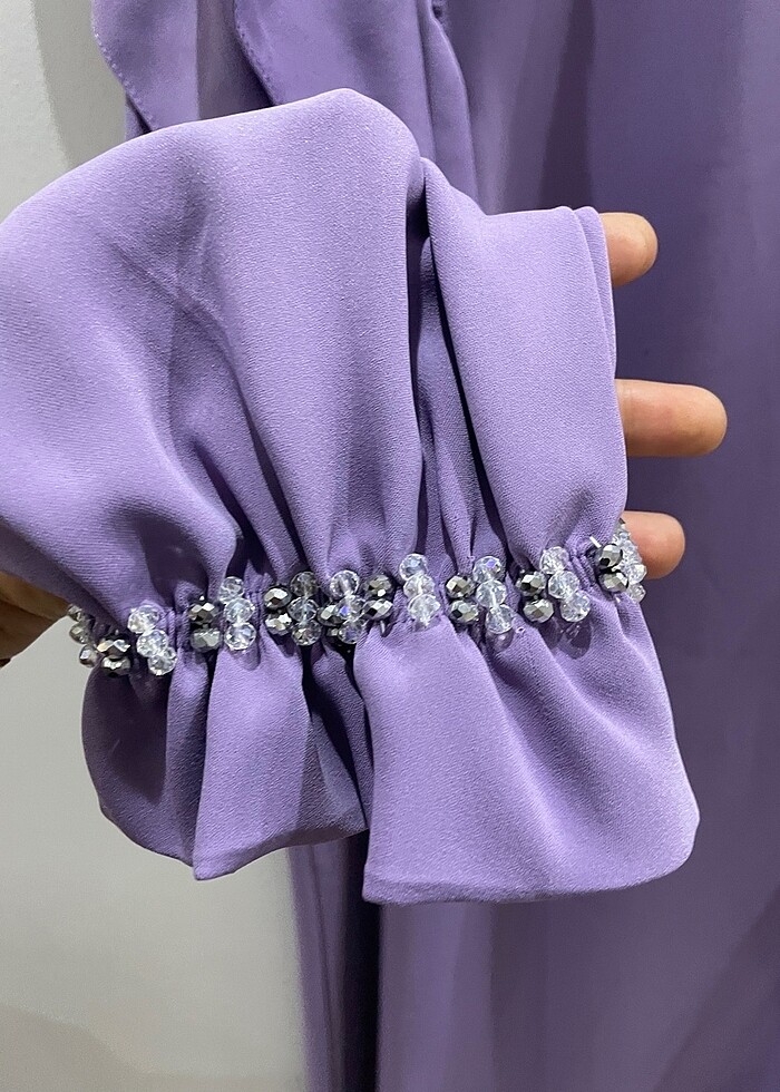 Lila büyük beden abiye - Görsel 2